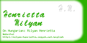 henrietta milyan business card